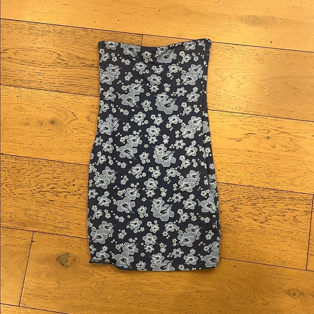 Edikted Blue Floral Mini Dress